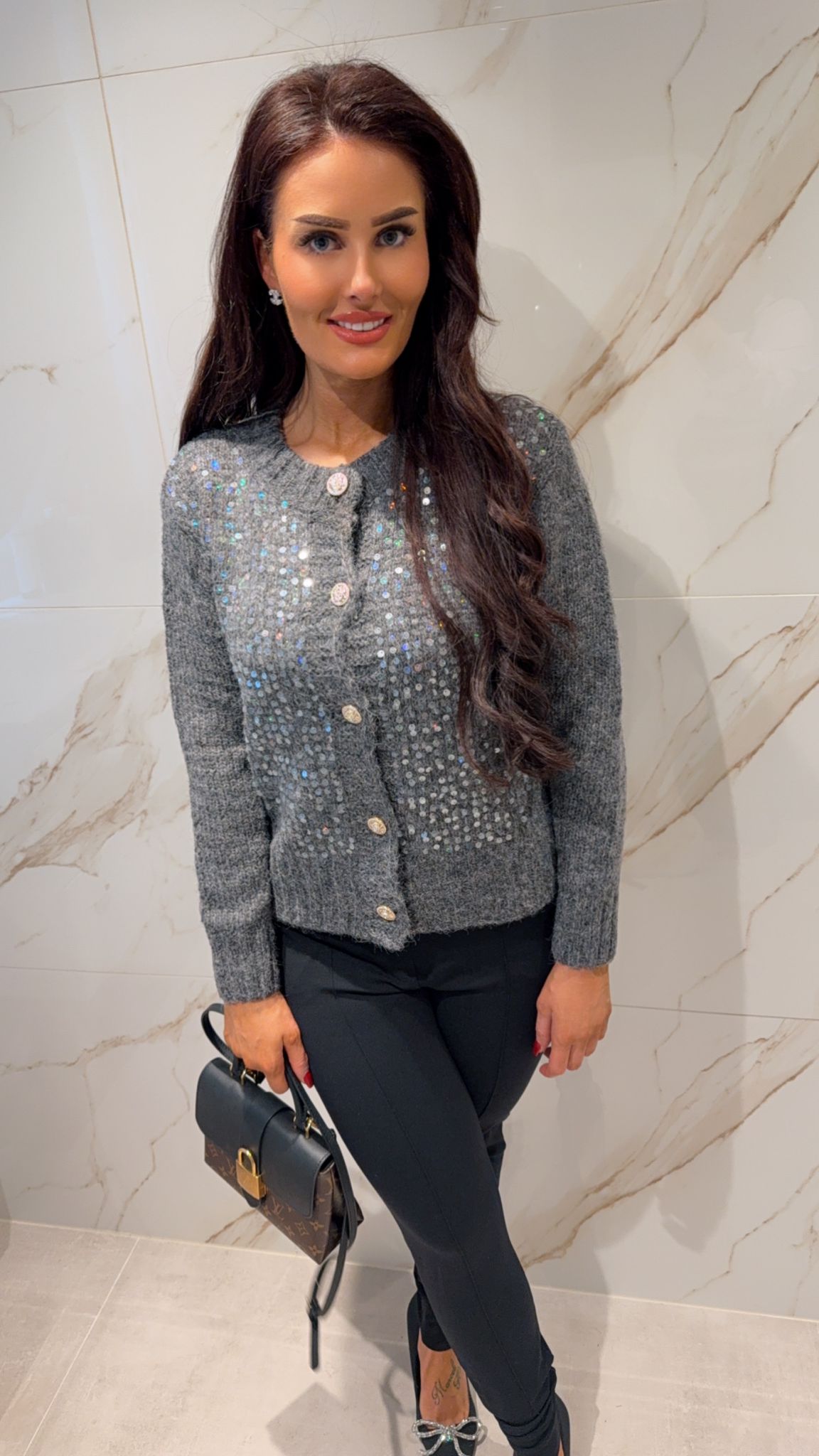 Vest grey glitter
