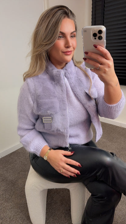 Bodywarmer Fake Fur Lila