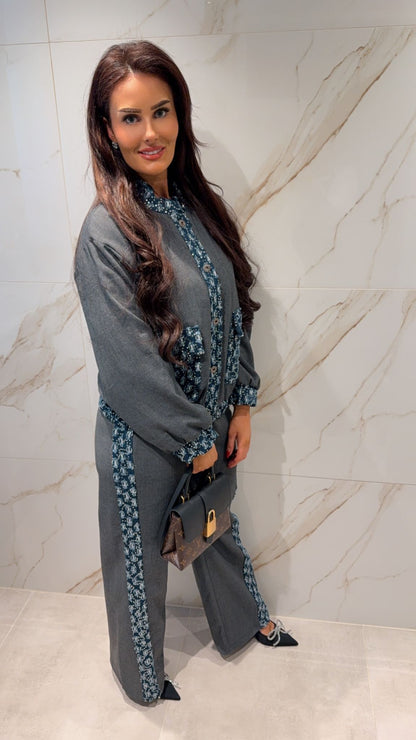 Grey denim twinset