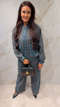 Grey denim twinset