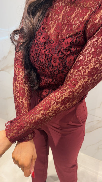 Lace sparkle burgundy