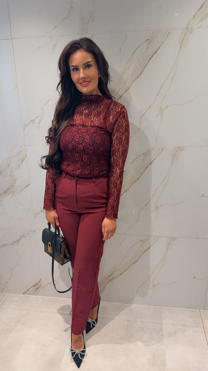 Lace sparkle burgundy