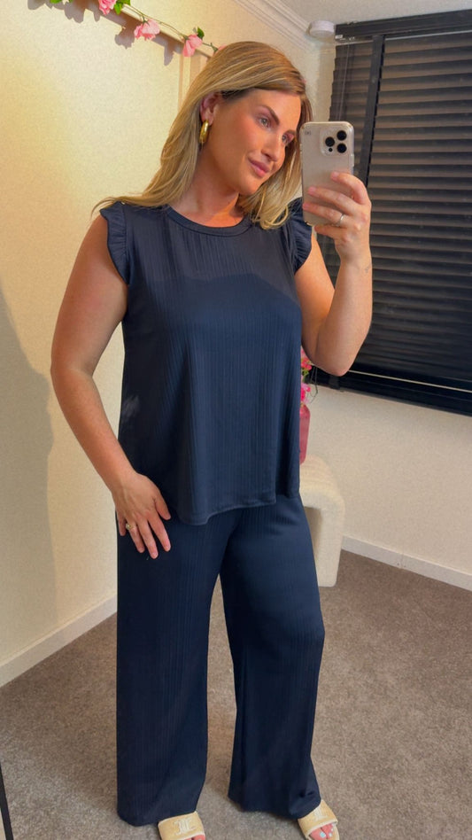 Ruffle 2-delige set Navy